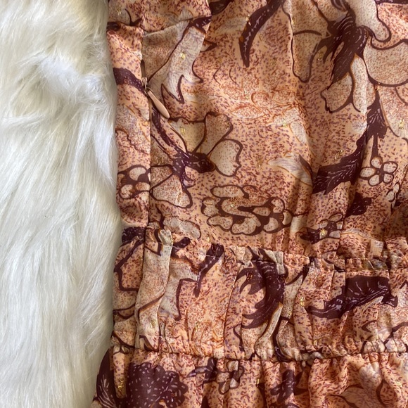 o.p.t long sleeve pink V-neck dress, poofy sleeves, side zipper - Size Small - Picture 9 of 11